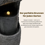 Garden Fountain with LED Lighting, Water Pump and Decorative Basin, Grey Artificial Stone