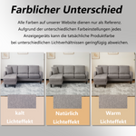 Sofa, L-Shaped Corner with Chaise, 3-Seater, Cotton Linen