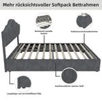 Modern Minimalist Soft Bed, High Box with Pneumatic Rod, 160*200CM, Gray