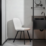 Dining Chair Set of 2 Soft Padded Metal Frame - Teddy Fleece