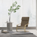 Recliner Chair, Headrest, Linen Look, Birch Wood, Brown