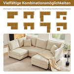 Modular Corner Sofa 5-Seater L/U-Shaped with Convertible Footstool