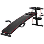 Abdominal Trainer Sit Up Bench Resistance Bands Adjustable, Black