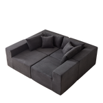 Modular L-Shaped Sectional Sofa 104-Inch 4-Piece Foam-Filled - Corduroy