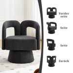 Cuddle Barrel Accent Chair, 360-Degree Rotating Fluffy Fabric, Dark Gray