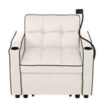 3-in-1 Pull-Out Single Sofa Bed with Cup & Phone Holders, for Small Spaces