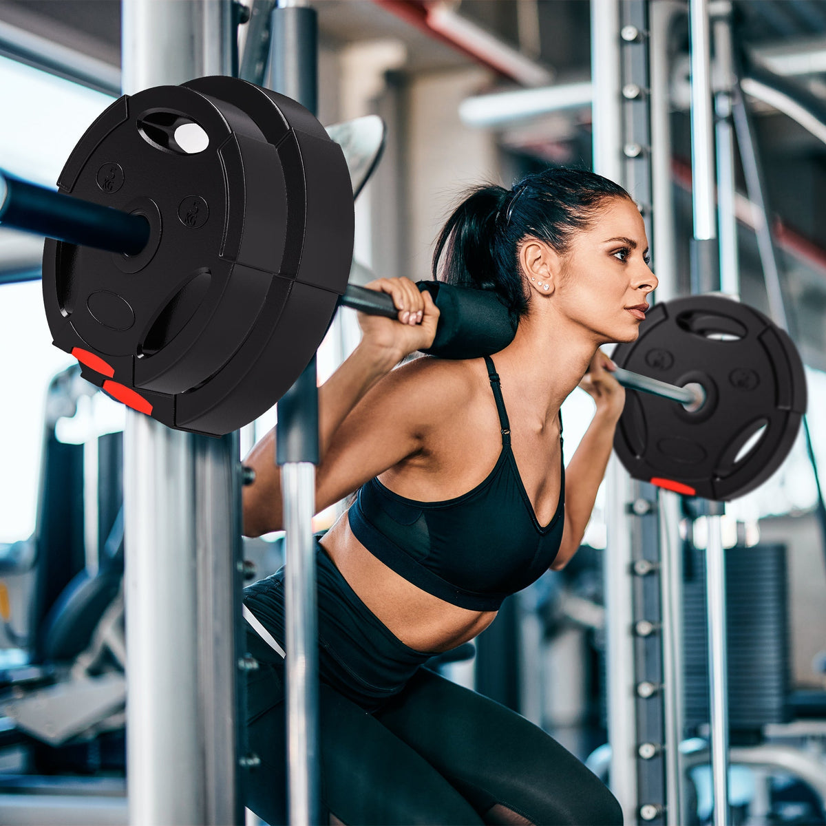 Dumbbell Weights Set, 4pc 5kg/7.5kg 2.5cm Bore, Black