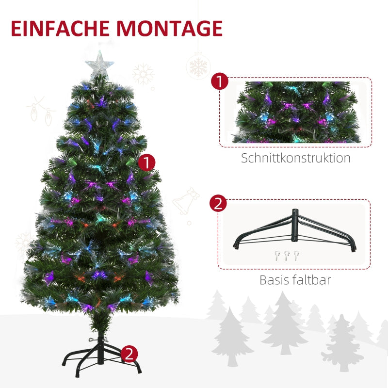 Artificial Christmas Tree, LED Lights, Star Top, Green