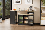 Extendable Bar Table Movable Swivel Storage Black