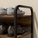 Shoe Rack 4 Levels, Max 11 Pairs, Rustic Brown