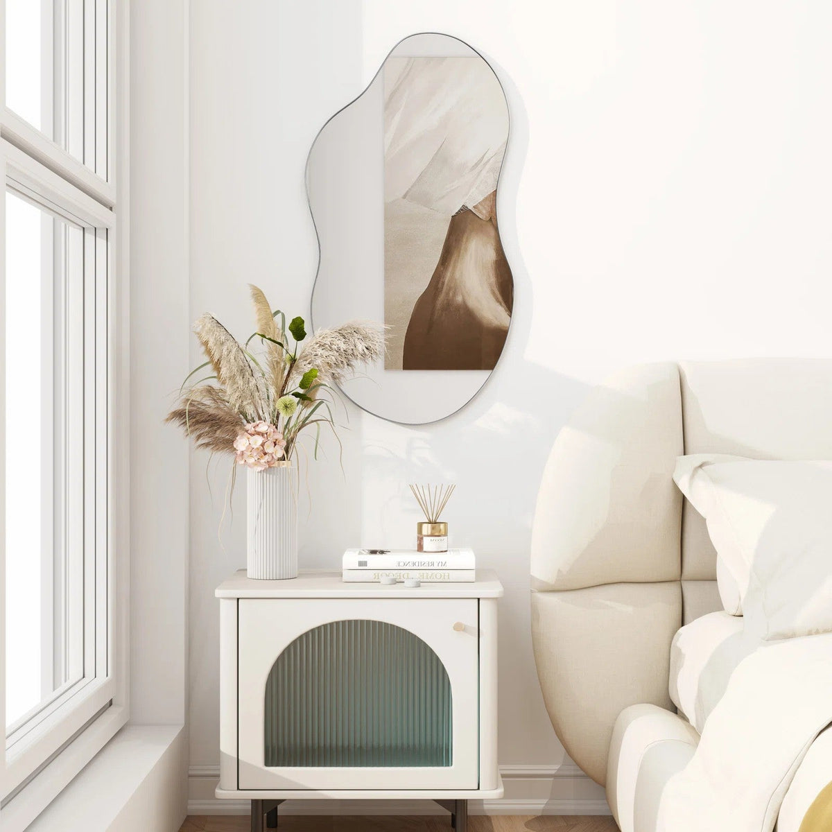 Asymmetrical Wall Mirror 32'' Metal Frame