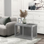 Dog Cage, 2 Doors, Lockable, Steel Mesh, Grey