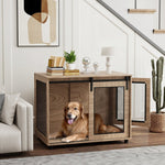 Dog Crate, Transport Box, Lockable, Light Brown