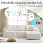 Modular Sofa Set Chaise & 2-Seater, DIY Combination, Corduroy Fabric