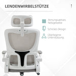 Ergonomic Office Chair - Adjustable Height, Headrest, Lumbar Support, Rocking Function - Mesh Gray