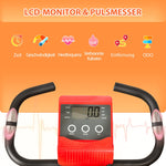 Exercise Bike, Foldable 2-in-1 with LCD & 8-Level Resistance, Tension Ropes