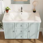 Wall-Mounted Vanity Unit with Sink & 3 Drawers 78.5x46.8cm - Green
