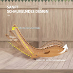 Outdoor Rocking Chair High Back Adjustable Pine Wood - Light Brown