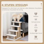 Pet Stairs, 4-Step with Scratching Post, Chipboard Plush Jute, White