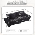 Double Sofa, Modern Simple Feather Bed, Black