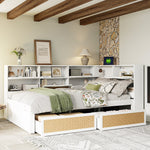 Solid Wood Sofa Bed 140x200 Multifunctional Single/Children's Storage Charging Port, White