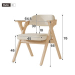 Folding Dining Chairs, Set of 4 Solid Wood Foldable and Breathable Chairs, Linen Beige