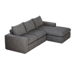 Boneless Couch with Chaise, L-shaped Modern Upholstered Corduroy