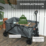 Garden Cart, Foldable 120 kg 160L, Dark Gray