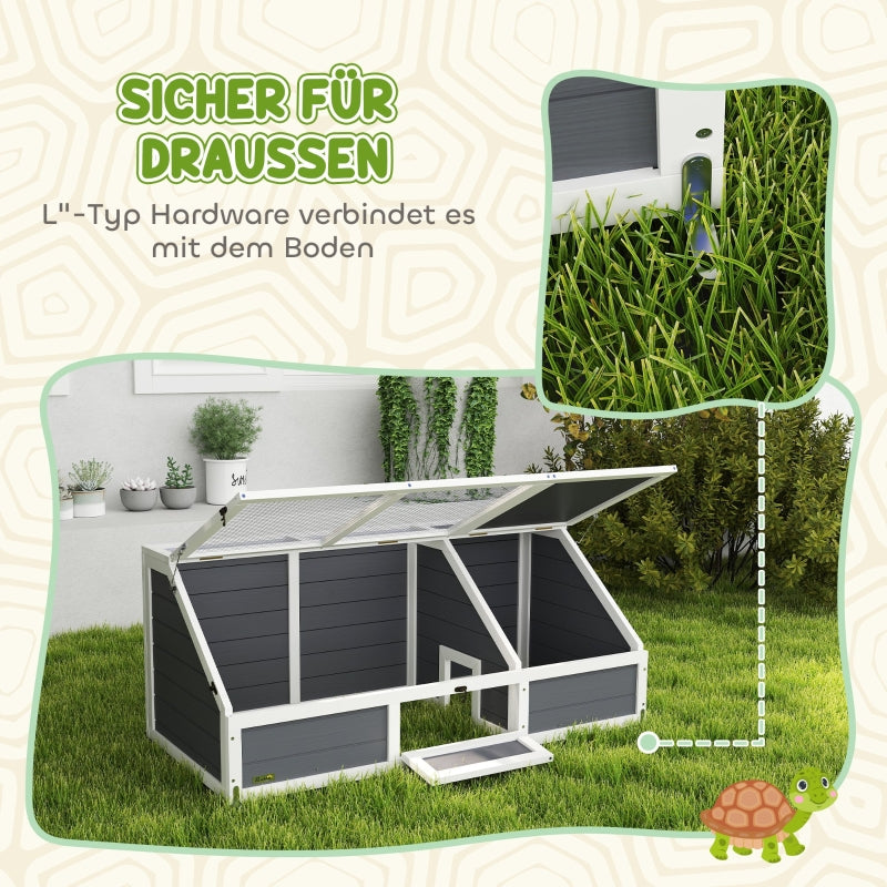 Turtle Box, Bottomless Outdoor Enclosure, Light Gray