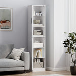 Bathroom Cabinet Narrow Tall 2 Doors Adjustable Shelves, White