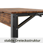 Set of 2 Foldable C-Shaped Side Tables with Metal Frame, Brown