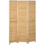Room Divider/Screen, 3-Panel Foldable Privacy Screen 120x170cm, Bamboo Natural Finish