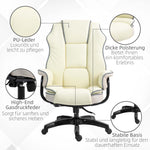 Office Chair, Ergonomic Adjustable Reclining, Cream