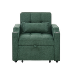 3-in-1 Light Luxury Sofa Bed with Slide-to-Transform Design and USB Charging, Green