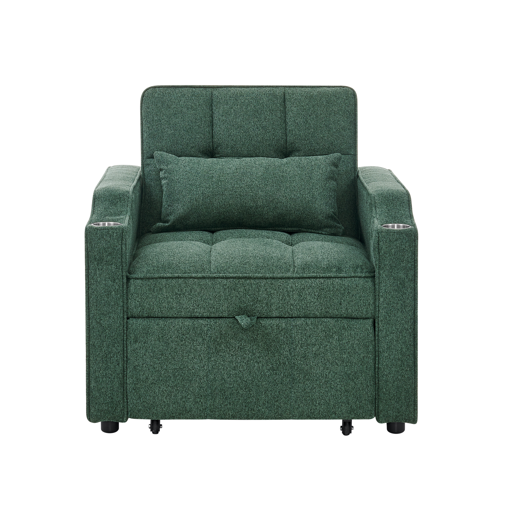3-in-1 Light Luxury Sofa Bed with Slide-to-Transform Design and USB Charging, Green