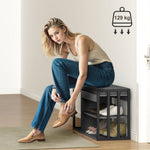 Shoe Rack Bench, 3-Tier Design, Gray