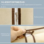 Wardrobe Foldable, 2 Clothes Rails & 6 Compartments, Fabric Cream
