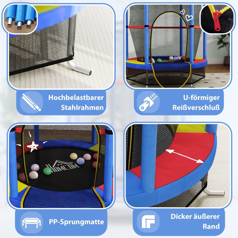 Children's Trampoline, Safety Net, Rubber Suspension, Steel Frame, Colorful