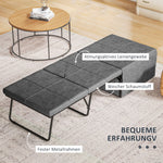 Folding Bed, 8cm Foam Mattress, 120 kg Capacity, Grey Metal