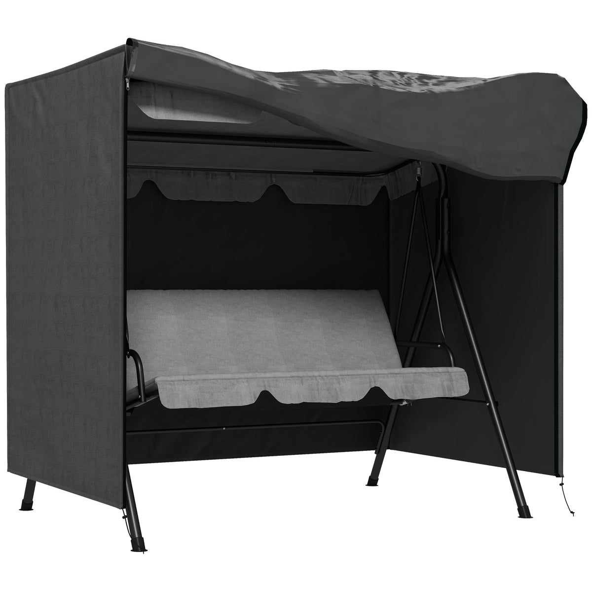 Hollywood Swing Cover 3-Seater Water-Repellent UV-Resistant 420D Oxford Fabric Dark Grey