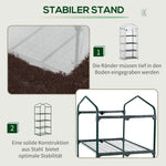 Foil Greenhouse, 4 Shelves, Tomato House, White