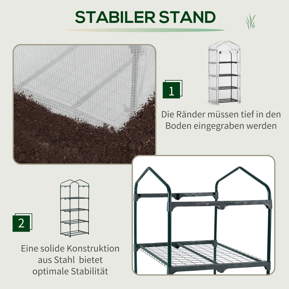 Foil Greenhouse, 4 Shelves, Tomato House, White