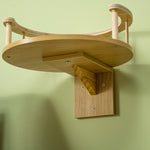 Cat Bed, Wall-Mounted with Cushion, Oak and Cream White