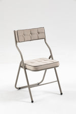 Padded Folding Chairs 2 Pack, Portable and Assembled with Cushion, Khaki