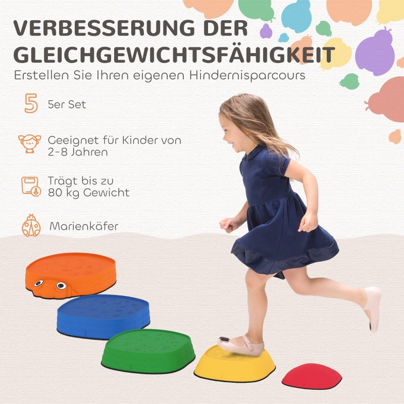 Balancing Stones for Children, 5 Pieces Non-Slip and Stackable, Ages 2-8