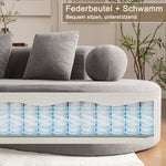 L-Shaped Cloud Sofa, 327cm Large Arched Corner Couch with Thick Padding, Cream White