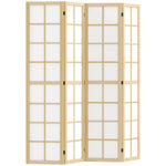 Folding Screen 4-part 160 x 170 cm Room Divider Natural