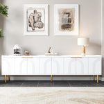 TV Cabinet Lowboard 170cm Textured Door Gold Handles/Feet