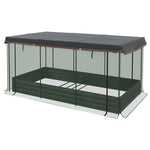 Raised Garden Bed, Steel, Bird Netting, 230x110x110cm, Dark Grey