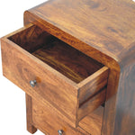 Aspen 3 Drawer Bedside, Solid Wood Brown